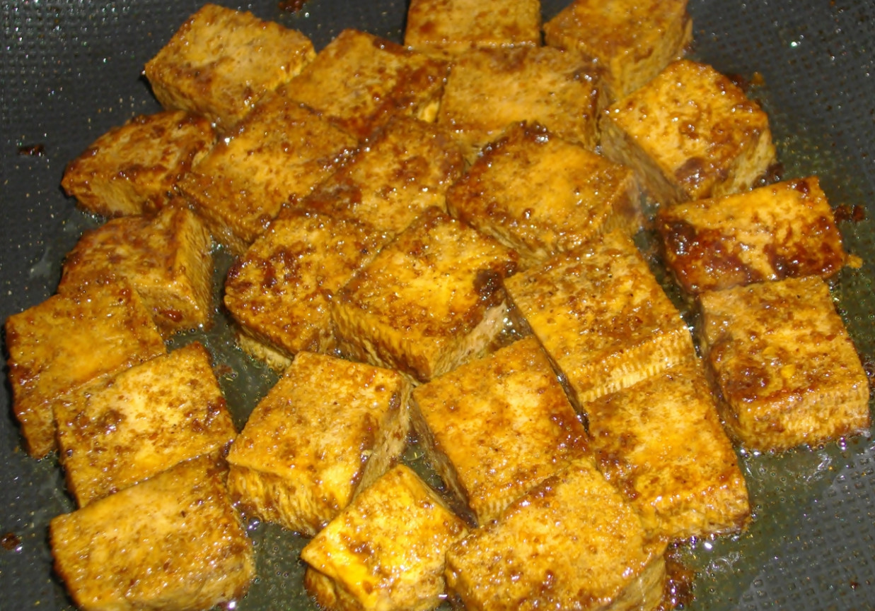 Tofu marynowane i smażone foto