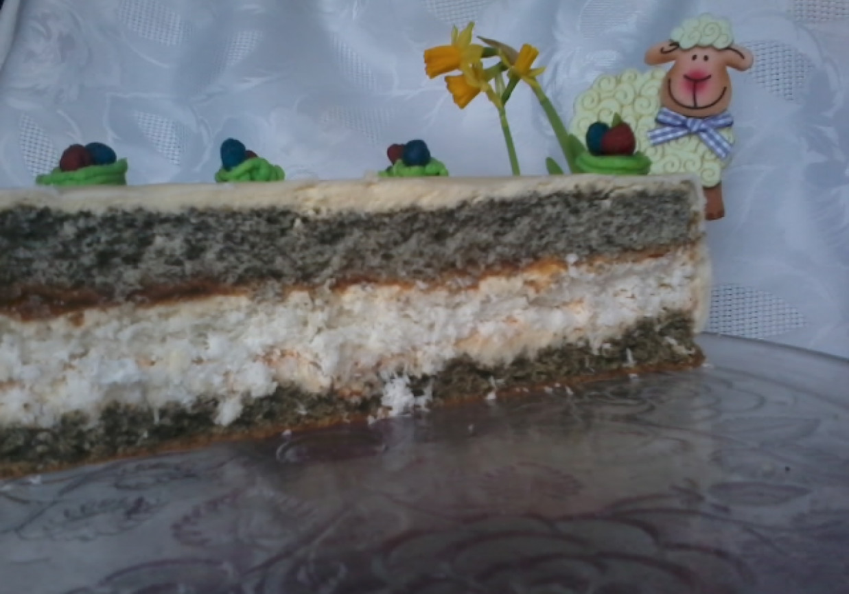 Tort makowo-kokosowo-marcepanowy foto