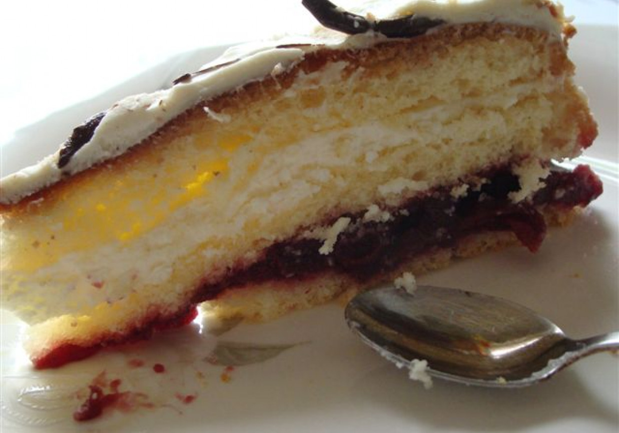 Tort serowo – wiśniowy foto