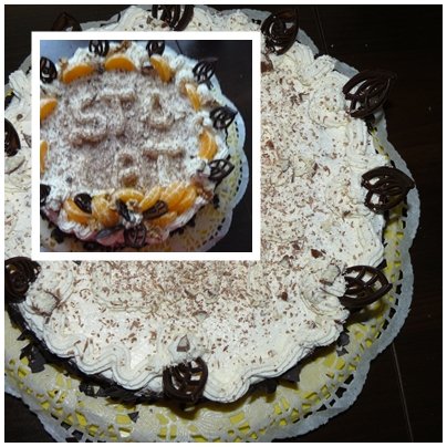 Fotografia przedstawiająca Tort urodzinowy z malinami