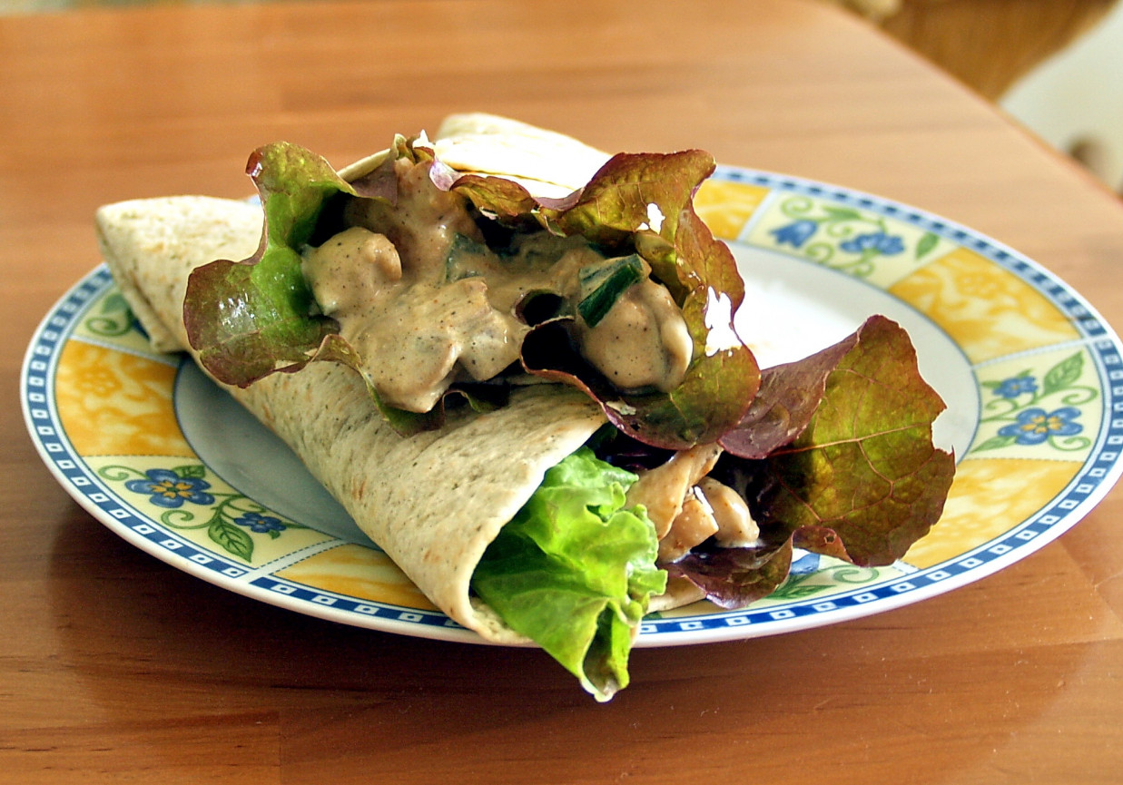 tortilla z kurczakiem i pieczarkami DoradcaSmaku.pl