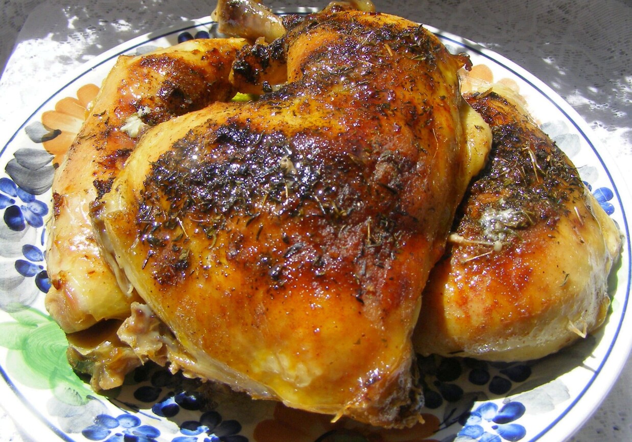 Udka kurczaka pieczone z tymiankiem w piekarniku foto