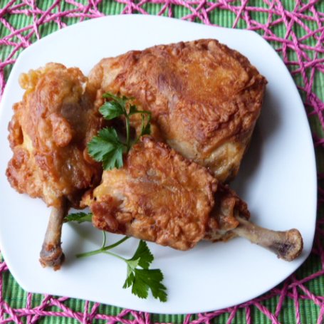 Krok 4 - Udka z kurczaka w pikantnym cieście foto