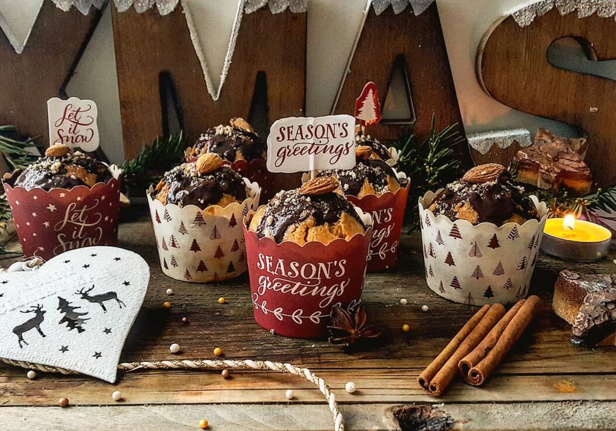 Wegańskie muffinki z jabłkami w cynamonie foto