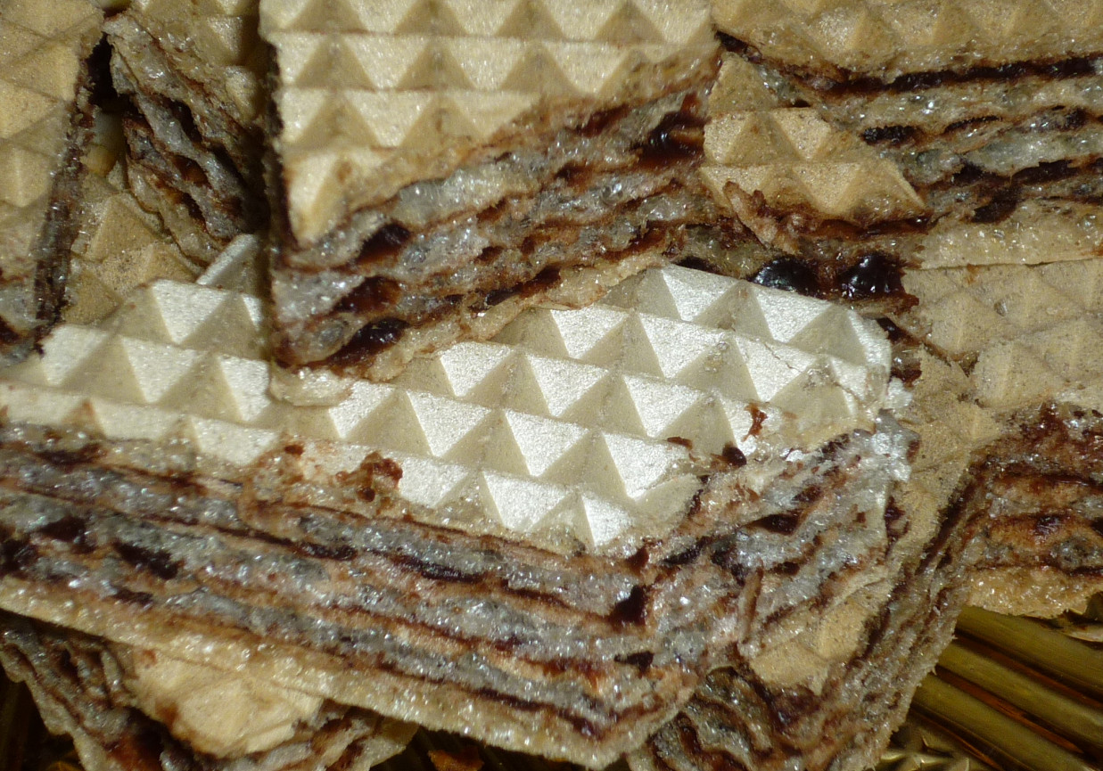 Wafle andrutowe z masą kakaową foto
