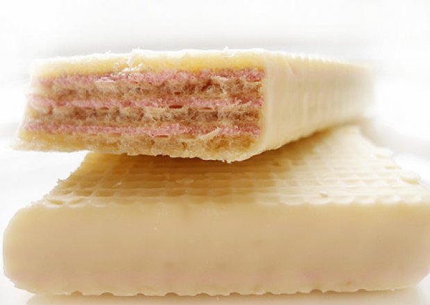 Fotografia przedstawiająca Wafle z białą czekoladą