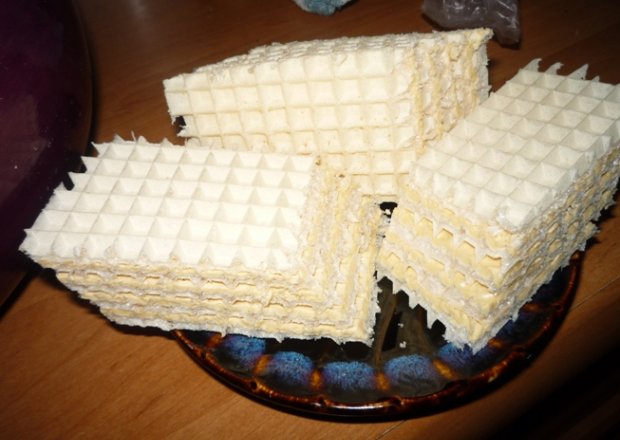 Fotografia przedstawiająca Wafle z kremem- mleko skondensowane