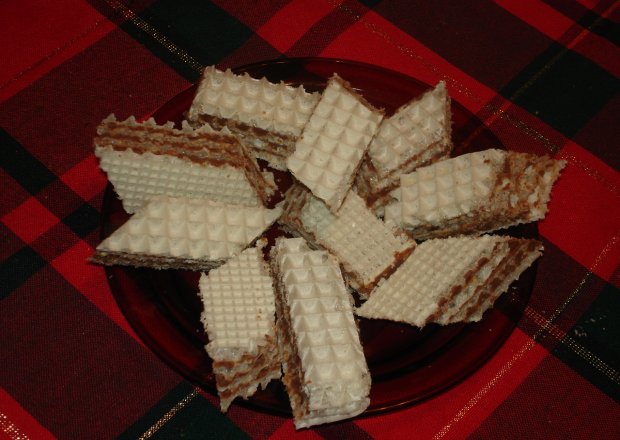 Fotografia przedstawiająca Wafle z masą czekoladową.