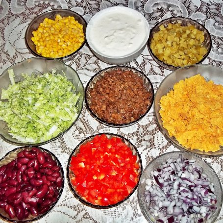 Krok 1 - Warstwowa sałatka z karkówką i chipsami nachos foto