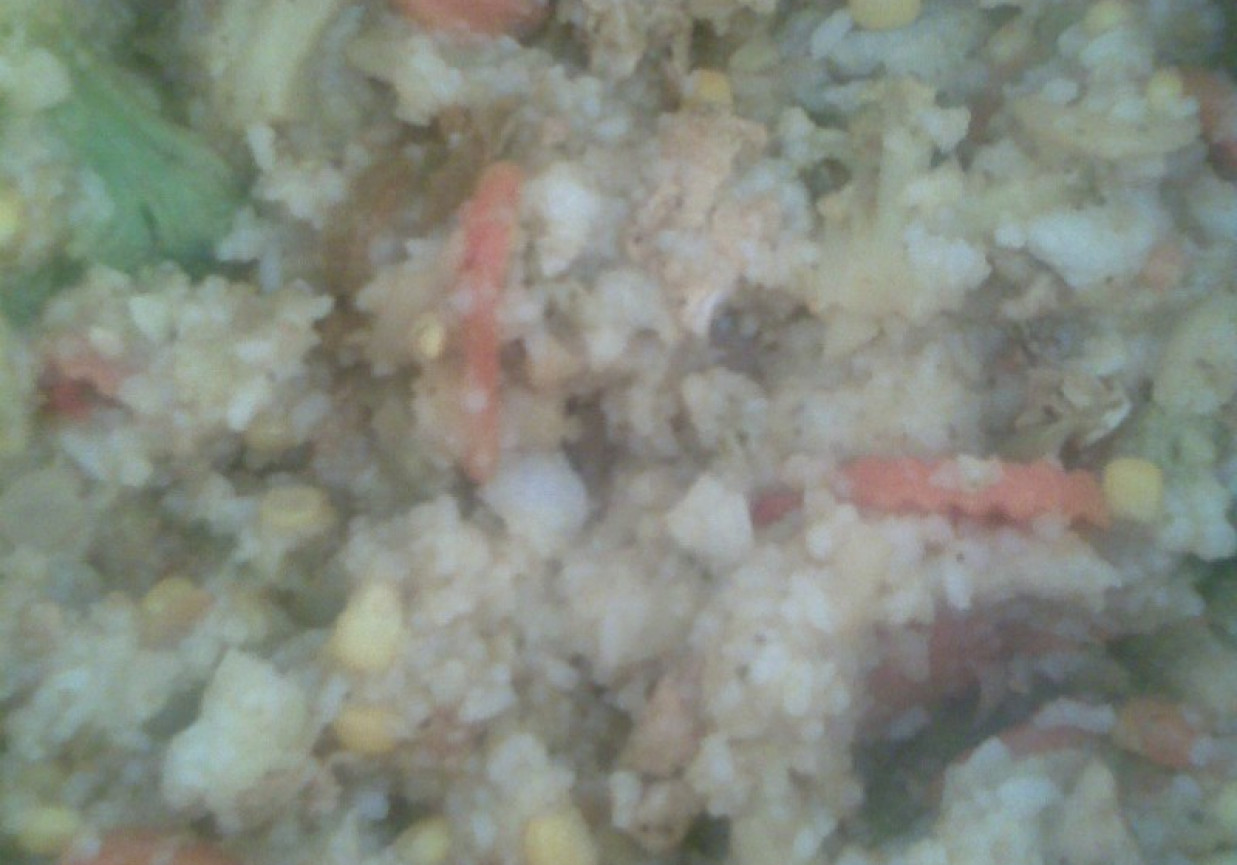 Warzywa na patelnię z ryżem foto