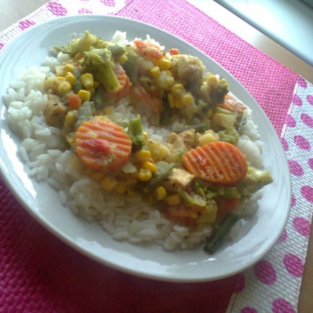 Krok 5 - Warzywa z ryżem basmati i kurczakiem ;) foto