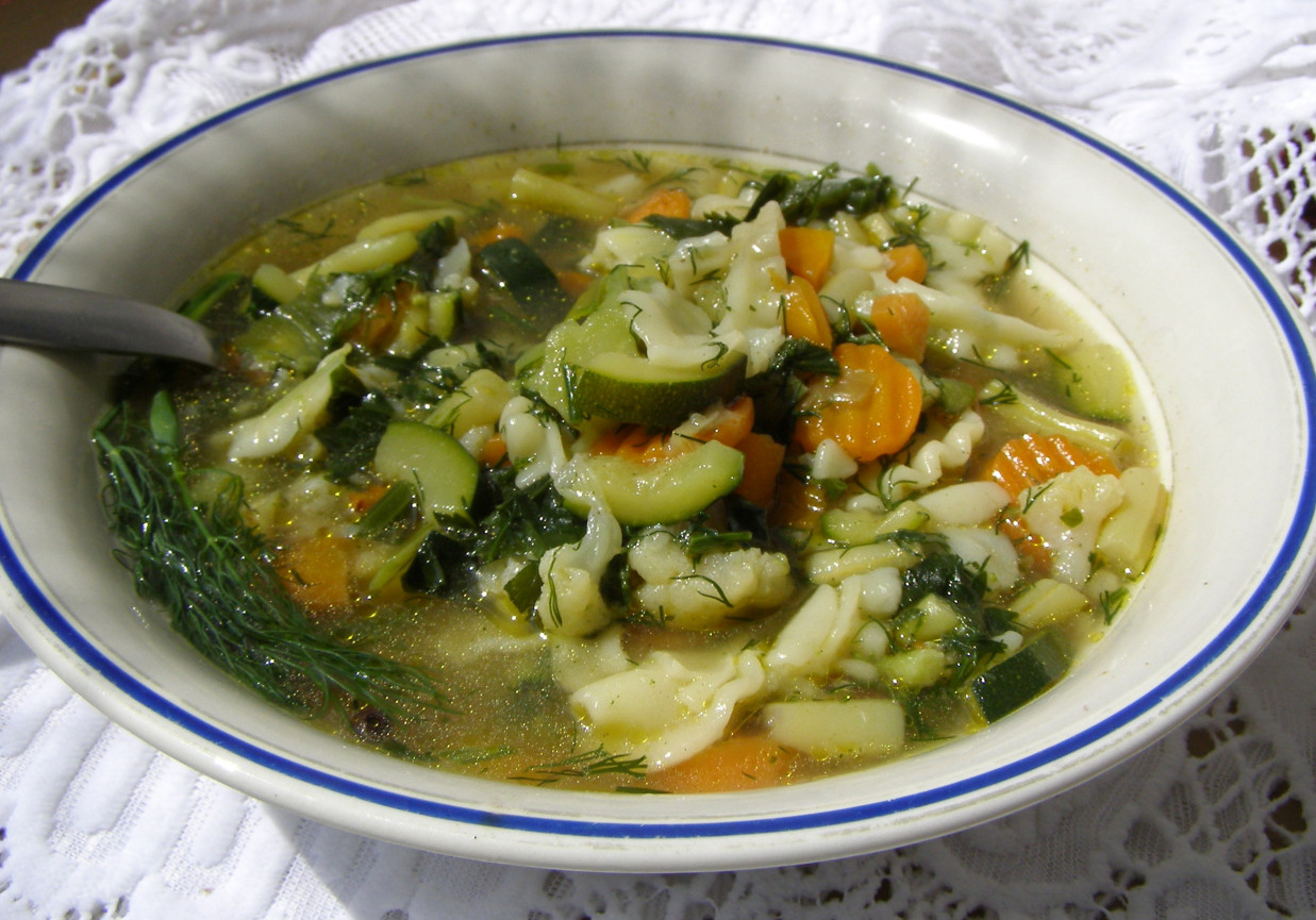 warzywna lekka zupa z makaronem... foto