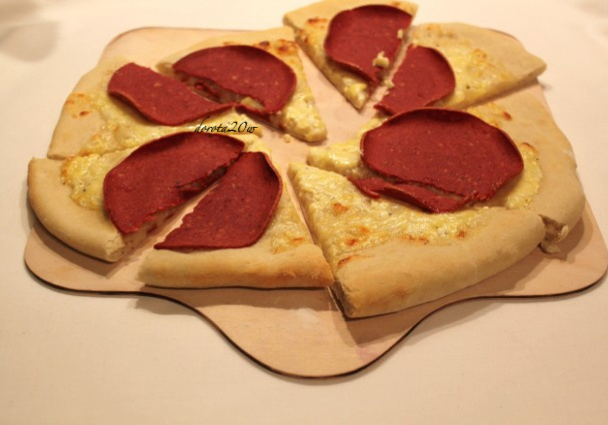 Wegetariańska pizza z salami foto