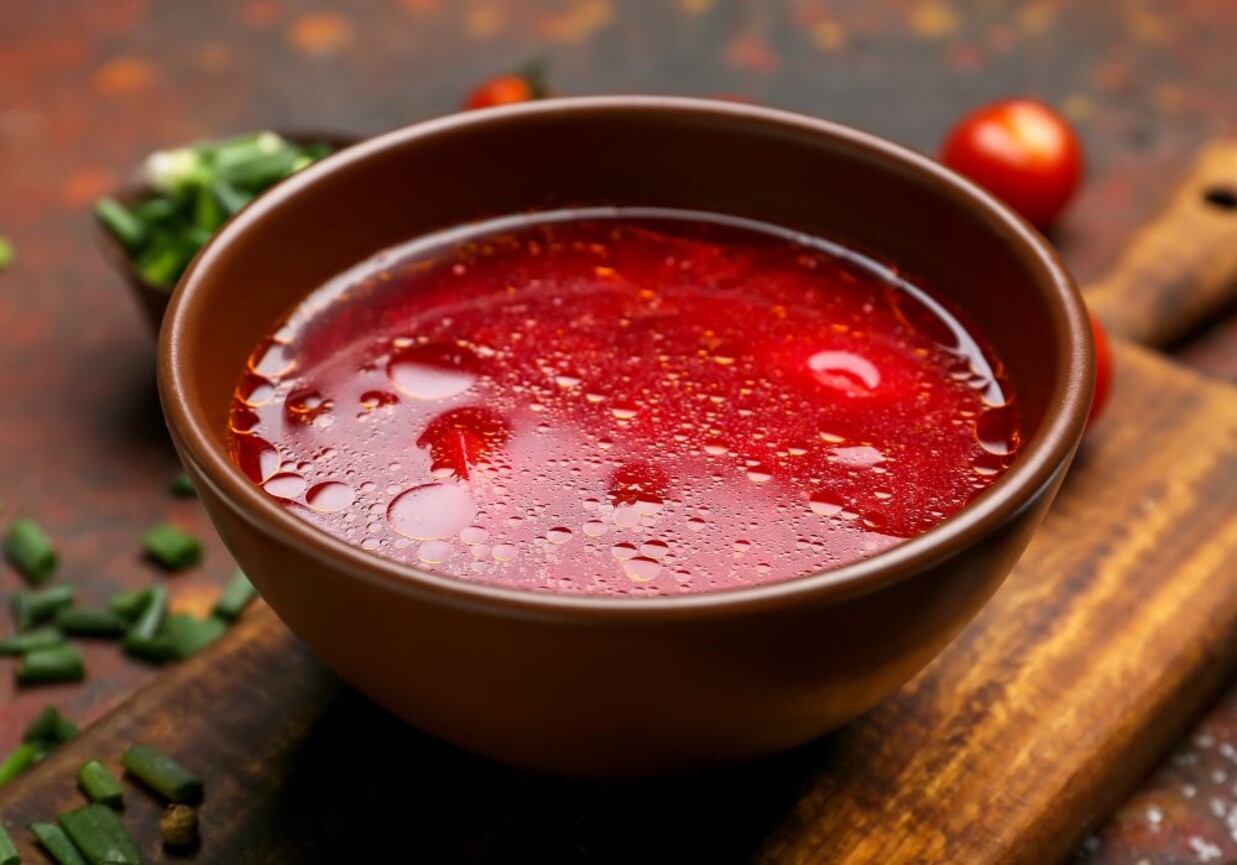 Wegetariański barszcz czerwony foto