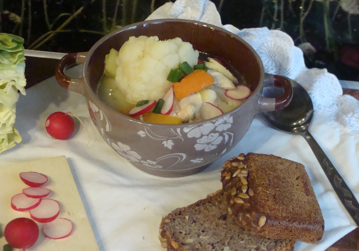 Wiosenna zupa na rosole  foto