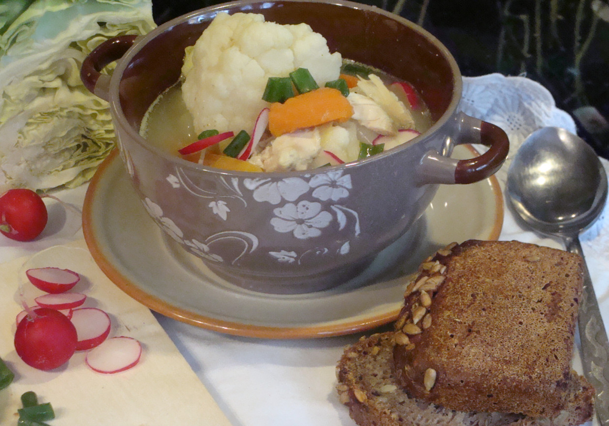 Wiosenna zupa na rosole  foto