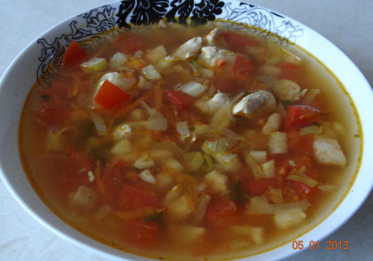 Włoska zupa z kurczakiem foto