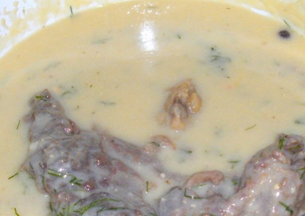 Fotografia przedstawiająca wołowina z rosołu w sosie musztardowym