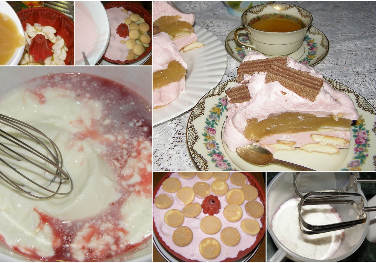 wyborny deser z sokiem jabłkowym i jogurtem... foto