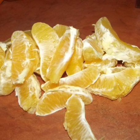 Krok 5 - Zapiekane plastry schabu w  pomarańczach w sosie miodowo malinowym foto