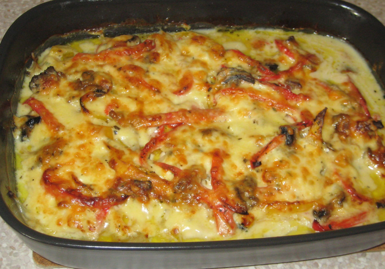 Zapiekane roladki drobiowe z warzywami foto