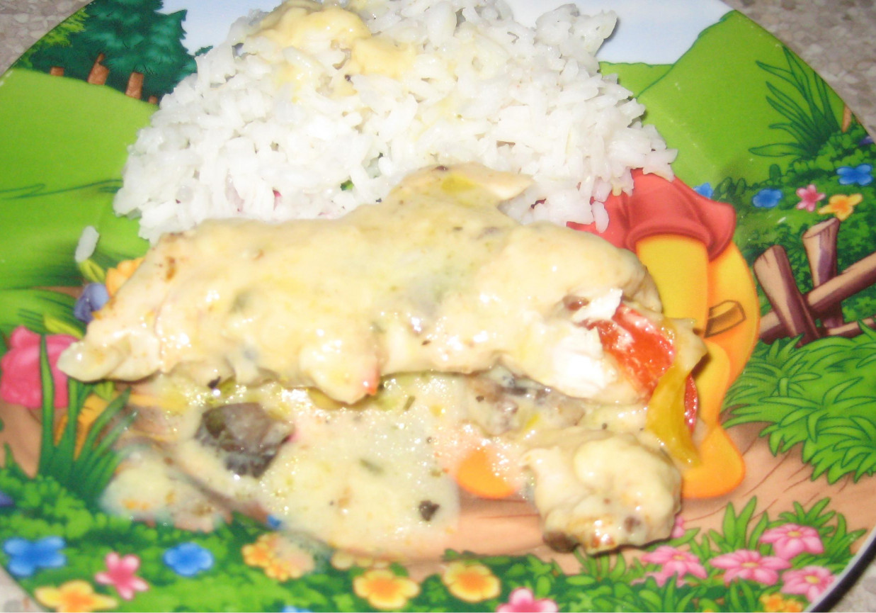 Zapiekane roladki drobiowe z warzywami foto