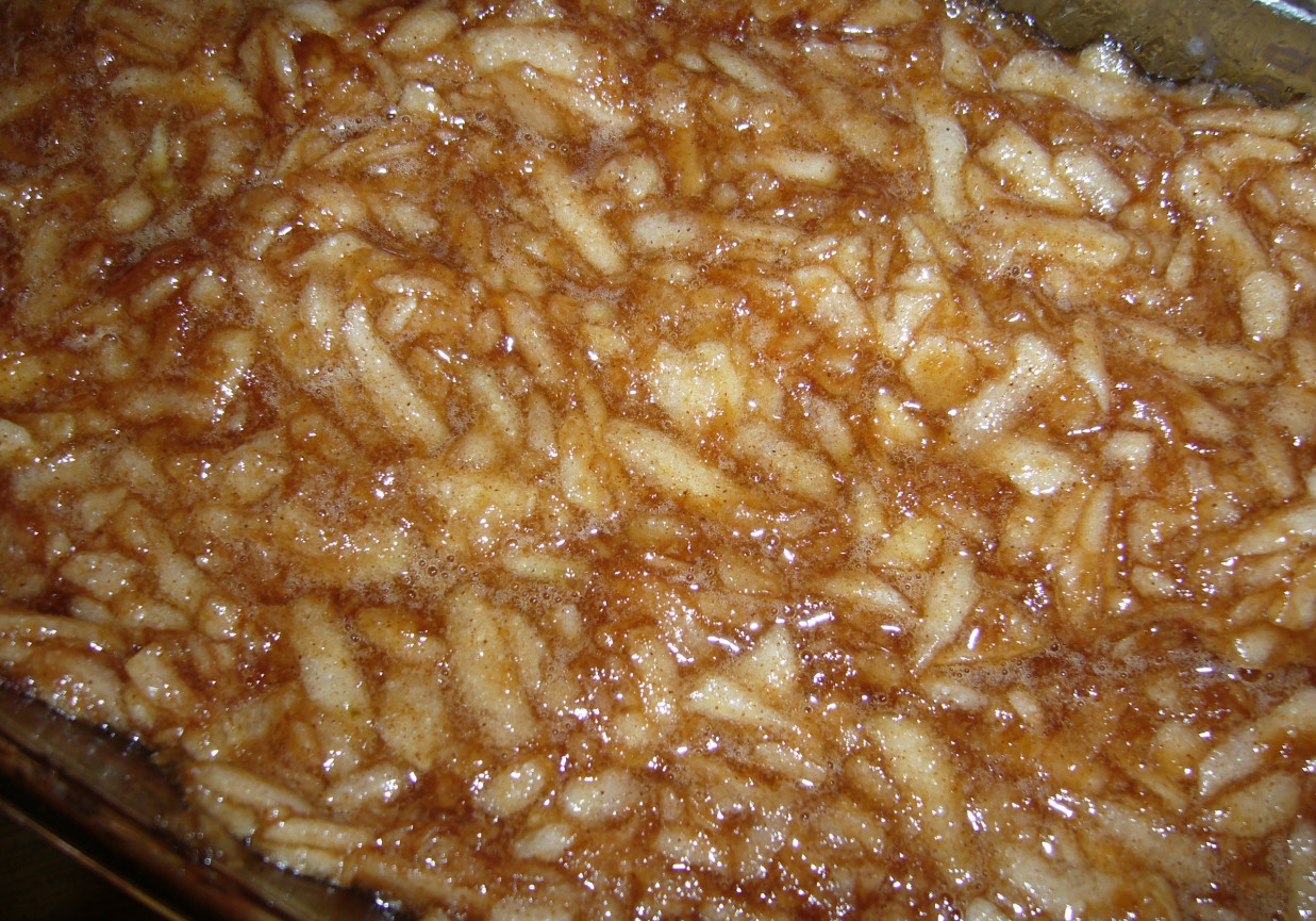 Zapiekanka ryżowa z jabłkami i cynamonem foto
