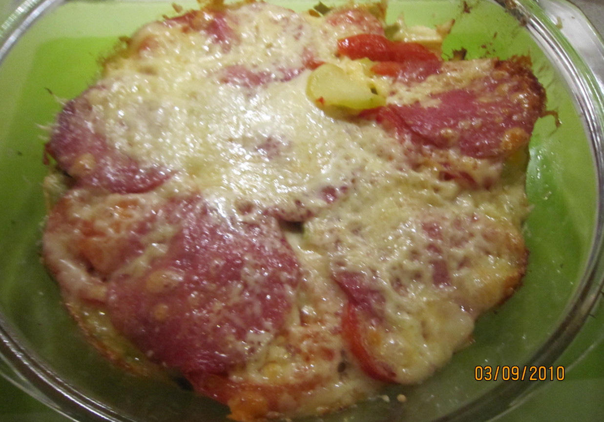 Zapiekanka tagiatelle z salami DoradcaSmaku.pl