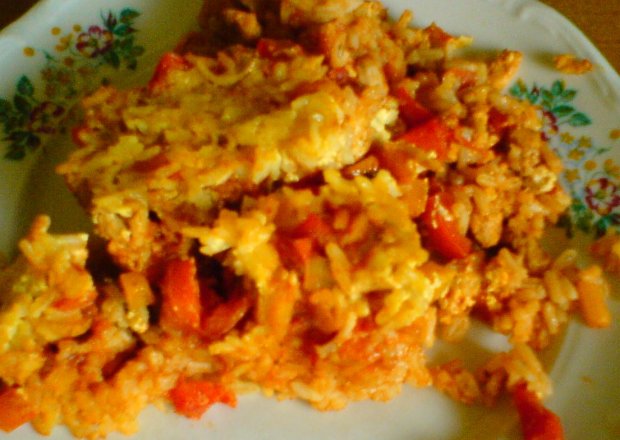 Fotografia przedstawiająca Zapiekanka z ryżem