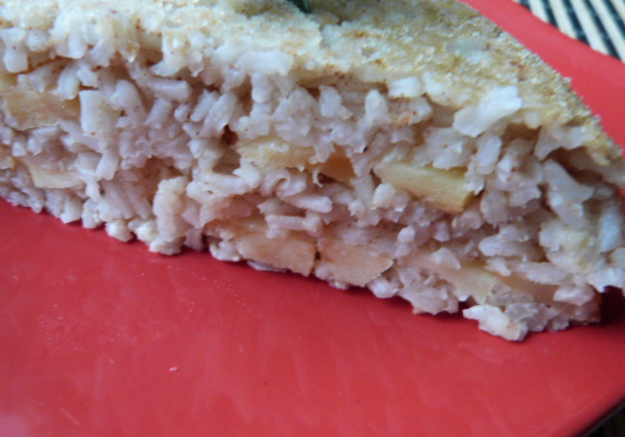 Zapiekanka z ryżu z jabłkami foto