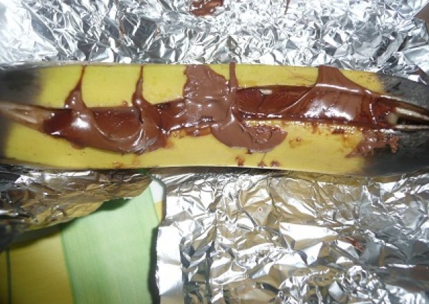 Fotografia przedstawiająca Zapiekany czekoladowy banan
