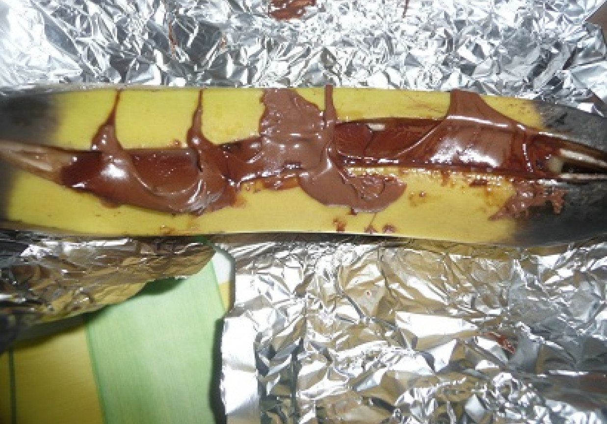 Zapiekany czekoladowy banan foto
