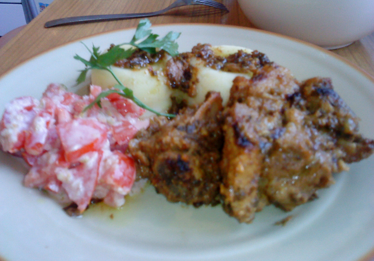 żeberka z musztardą foto