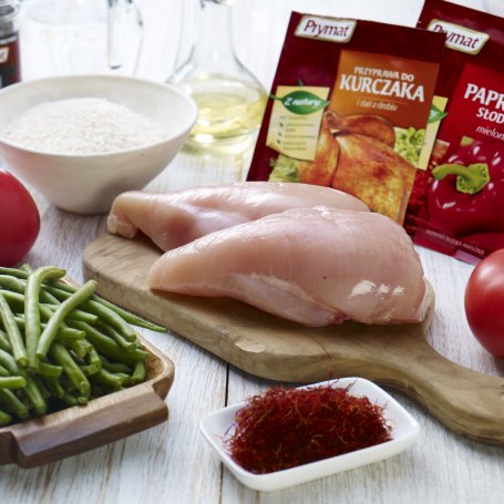 Krok 1 - Zielona fasolka szparagowa z ryżem i kurczakiem foto