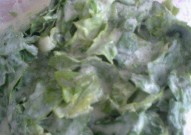Fotografia przedstawiająca Zielona sałata ze śmiętaną