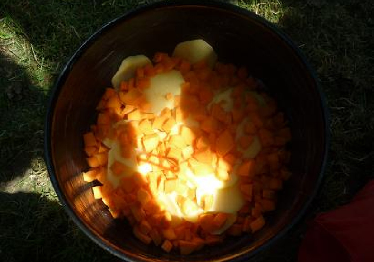Ziemniaki pieczone na ogniu foto