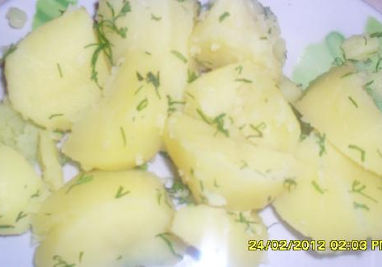 Ziemniaki z koperkiem i przyprawami foto