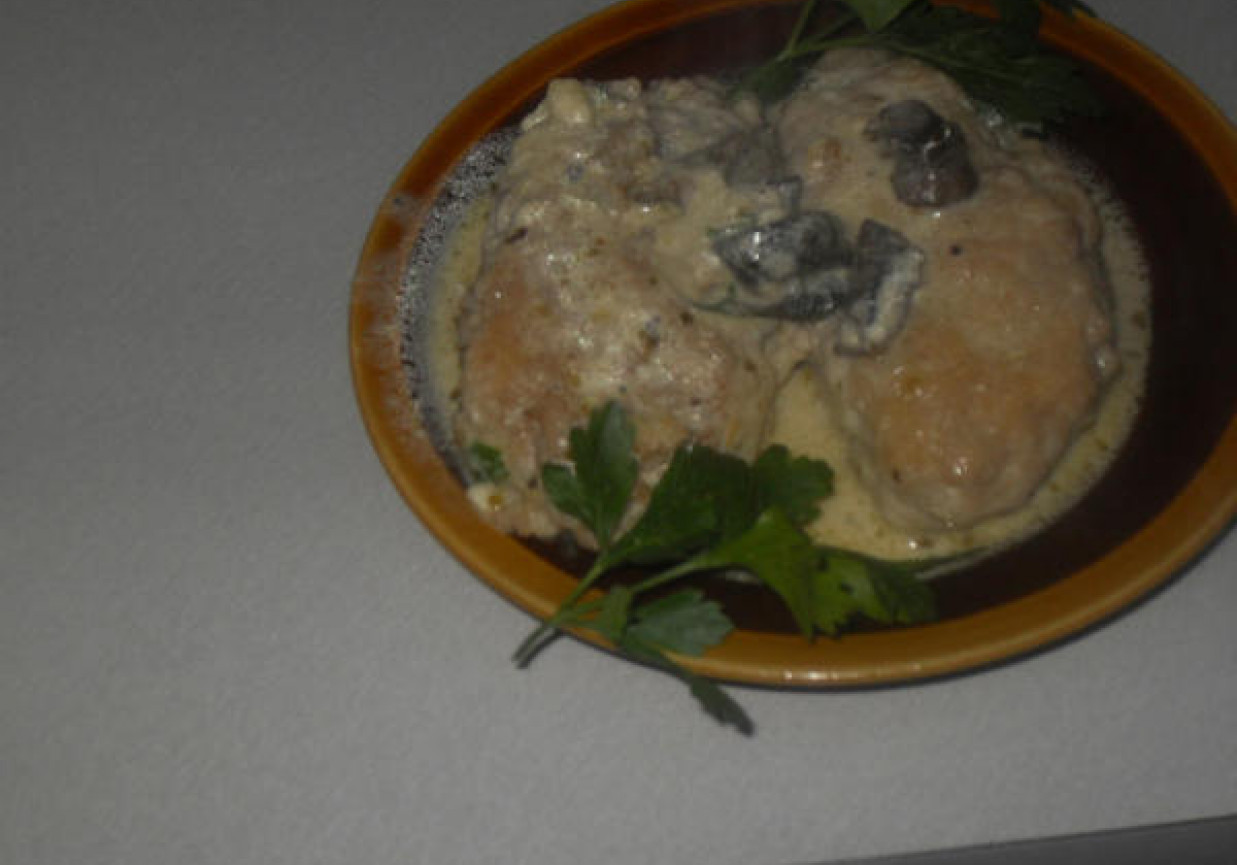 Zrazy  w sosie  z grzybów suszonych  i śmietany foto