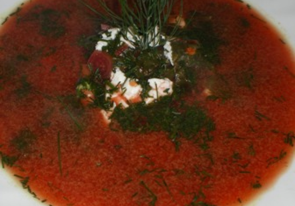 Zupa botwinka z fetą foto