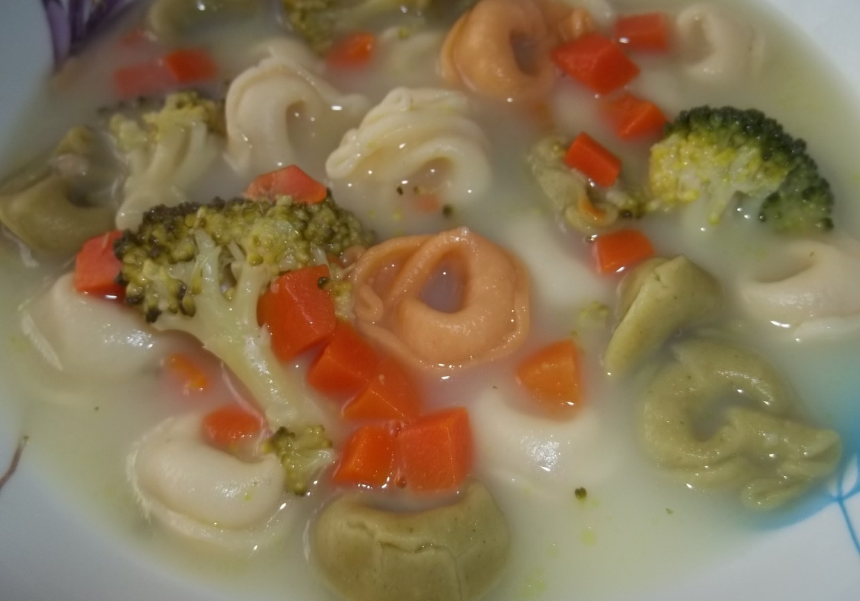 Zupa brokułowa z tortellini foto