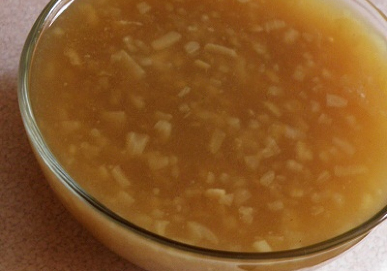 Zupa cebulowa z białym winem foto