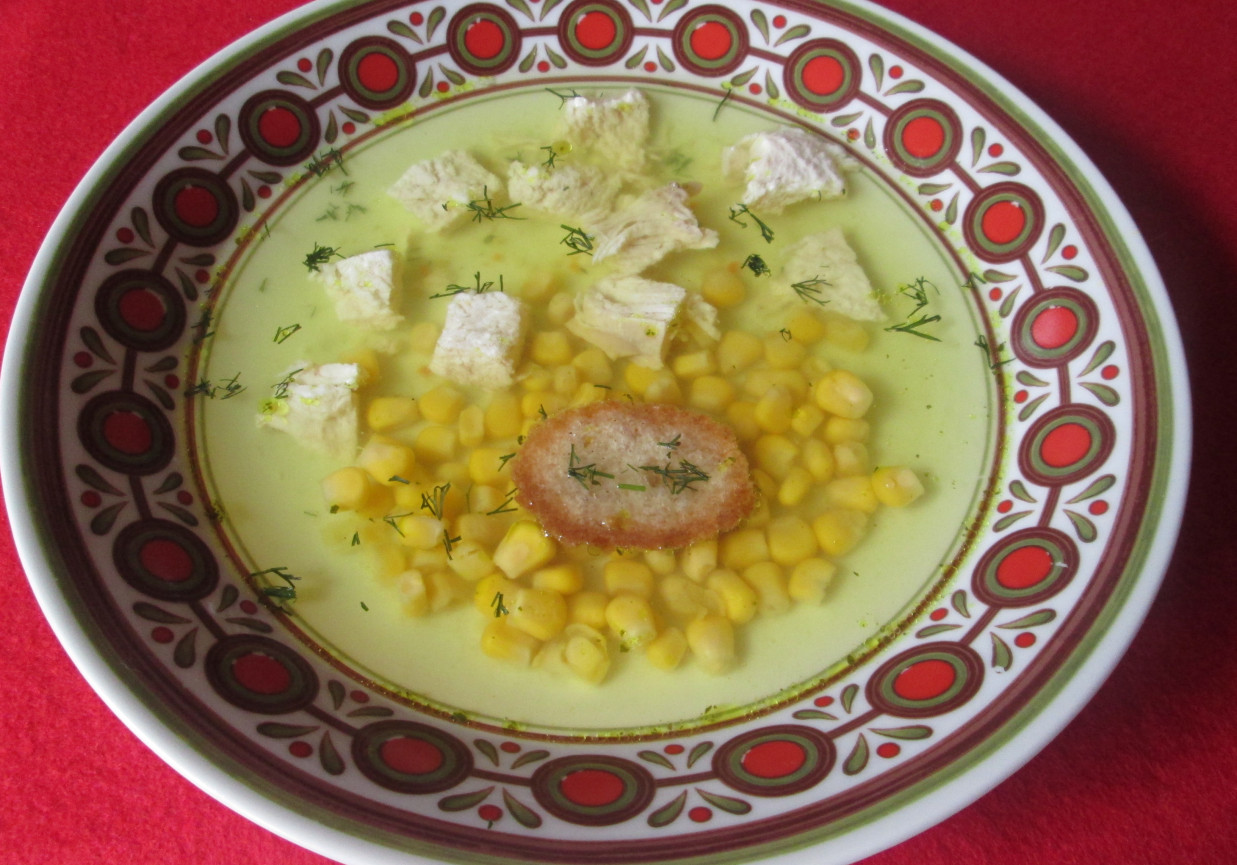 Zupa drobiowa z kukurydzą foto