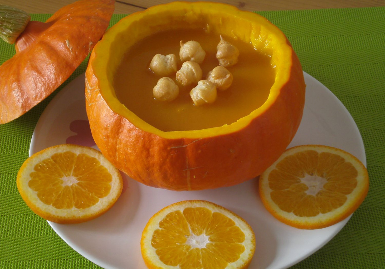 Zupa dyniowa z pomarańczą foto