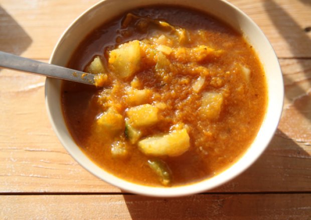 Fotografia przedstawiająca Zupa dyniowa z ziemniakami