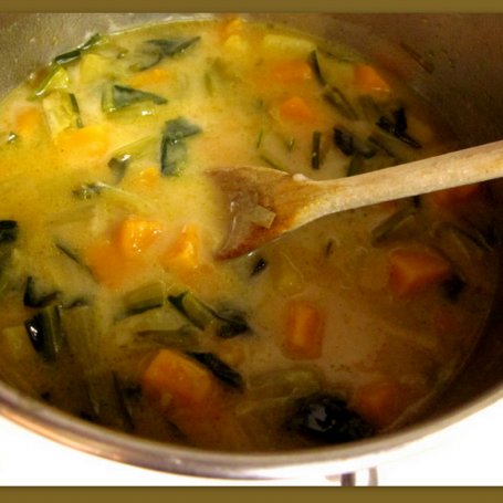 Krok 6 - Zupa dyniowo- fasolaowa ze szpinakiem foto