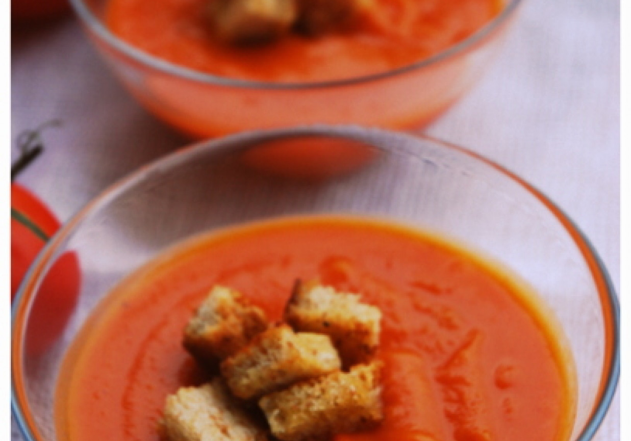 Zupa dyniowo-pomidorowa z pieczonym czosnkiem foto