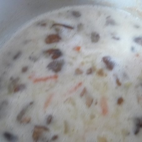 Krok 2 - Aksamitna zupa ze świeżymi grzybami i makaronem foto