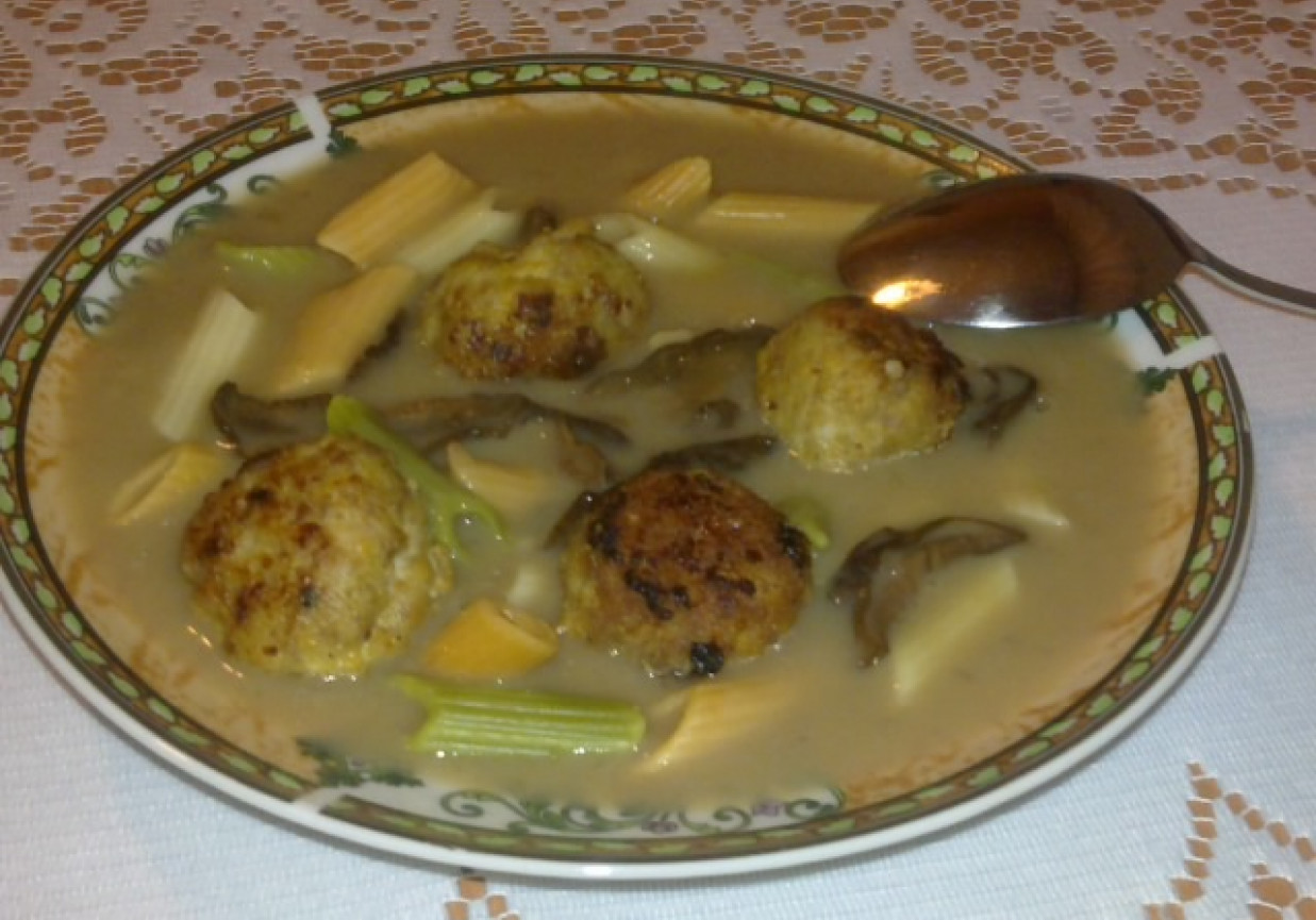 Zupa Grzybowa z Penne i Klopsikami foto