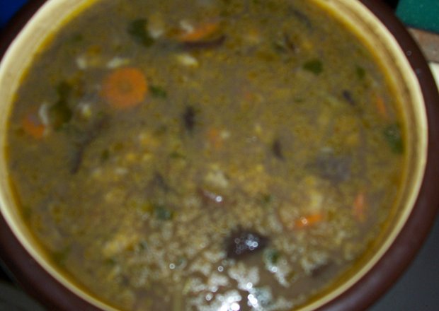 Fotografia przedstawiająca zupa grzybowa z prawdziwków
