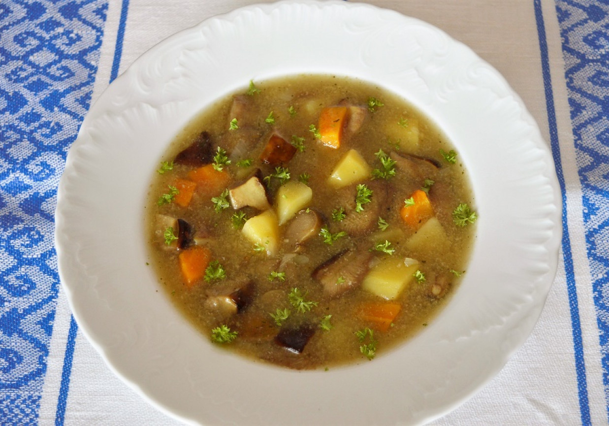 Zupa grzybowa z ziemniakami foto